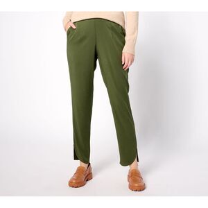 Anybody Women's Plus Sz Pants 1X Drapey Woven Pull-On Green A623884
